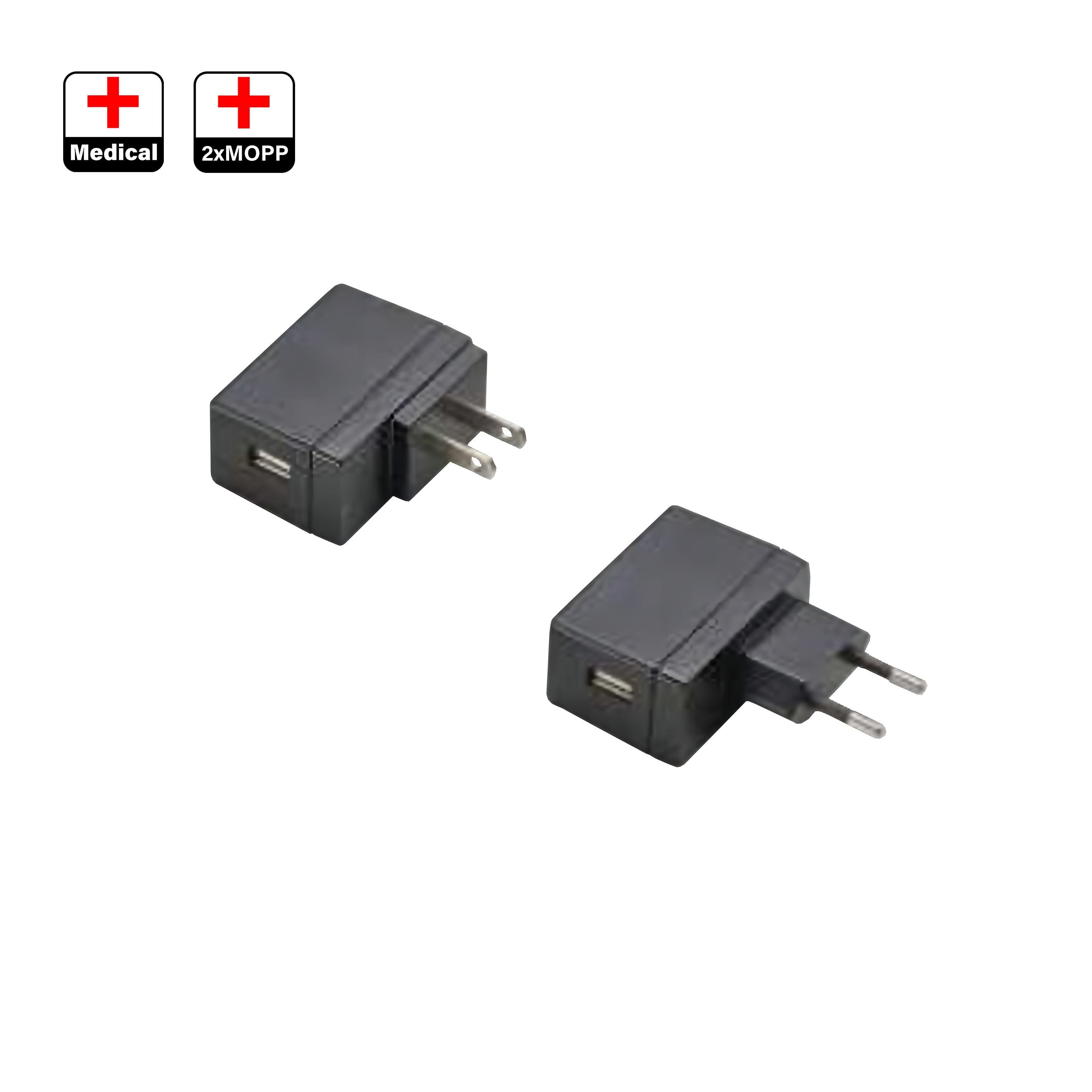 6W スリムウォールマウント医療用 AC-DC 電源 